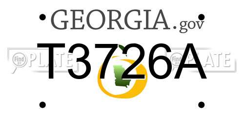 T3726A Georgia License Plate