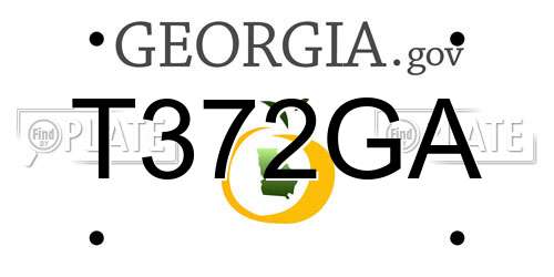 T372GA Georgia License Plate
