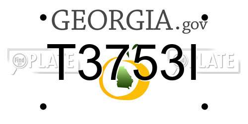 T3753I Georgia License Plate
