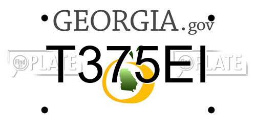 T375EI Georgia License Plate