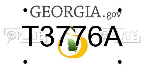 T3776A Georgia License Plate