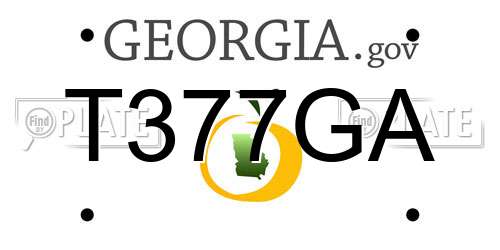 T377GA Georgia License Plate