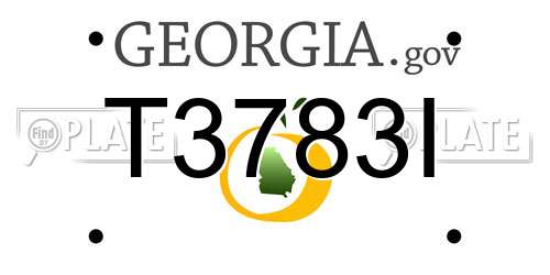 T3783I Georgia License Plate