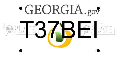 T37BEI Georgia License Plate