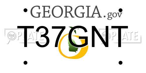 T37GNT Georgia License Plate