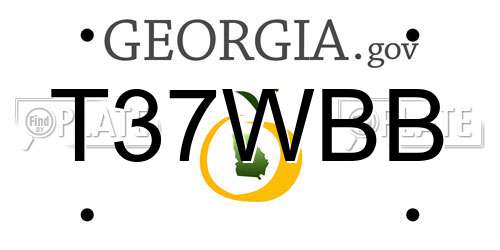 T37WBB Georgia License Plate