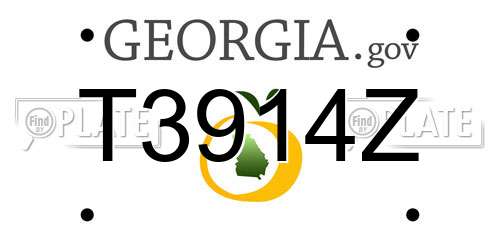 T3914Z Georgia License Plate