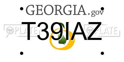 T39IAZ Georgia License Plate