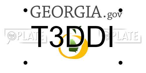 T3DDI Georgia License Plate