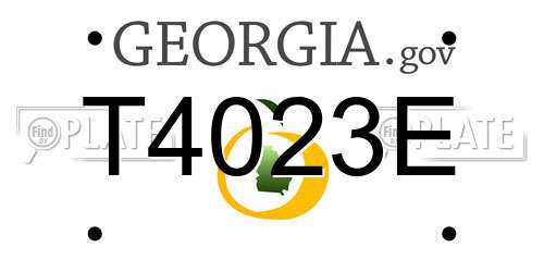 T4023E Georgia License Plate