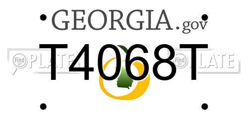 T4068T Georgia License Plate