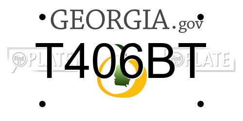 T406BT Georgia License Plate