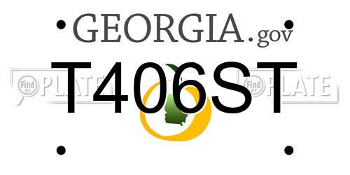 T406ST Georgia License Plate