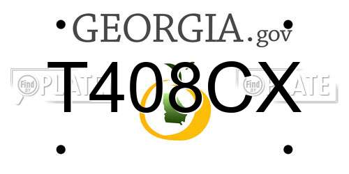 T408CX Georgia License Plate