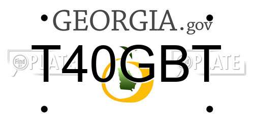 T40GBT Georgia License Plate