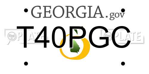 T40PGC Georgia License Plate