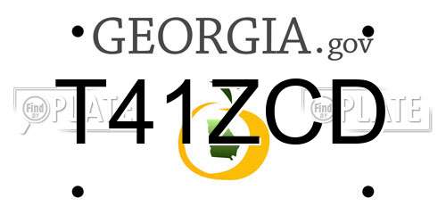T41ZCD Georgia License Plate