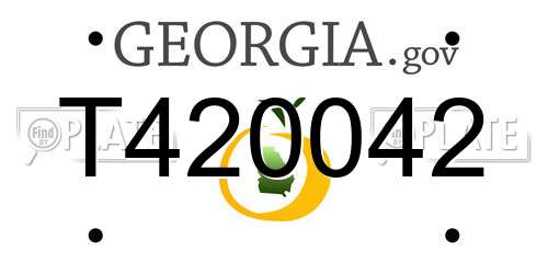 T420042 Georgia License Plate
