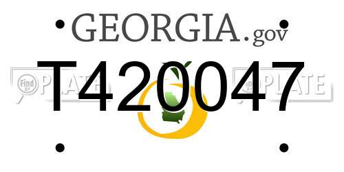 T420047 Georgia License Plate