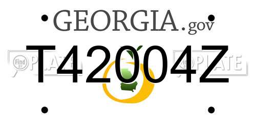 T42004Z Georgia License Plate