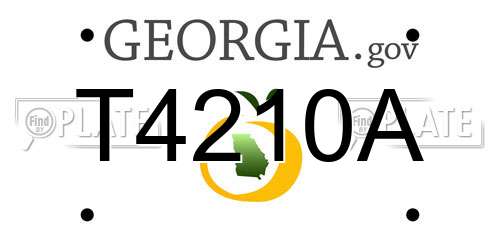 T4210A Georgia License Plate
