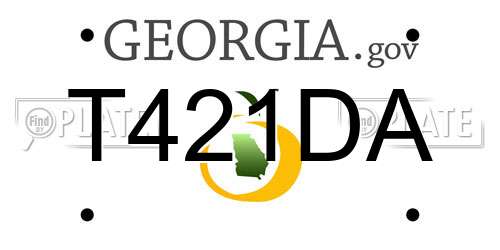 T421DA Georgia License Plate