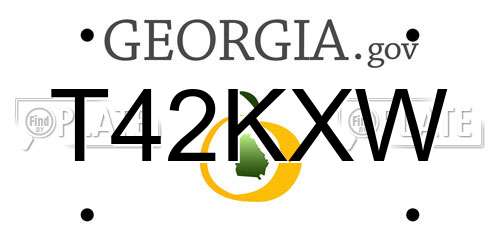 T42KXW Georgia License Plate