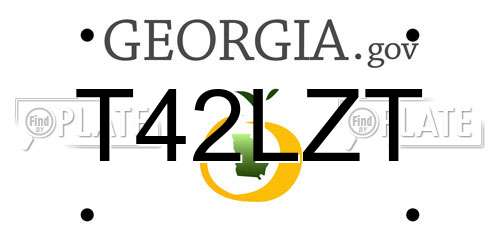 T42LZT Georgia License Plate