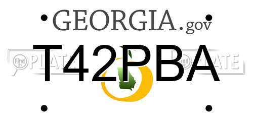 T42PBA Georgia License Plate