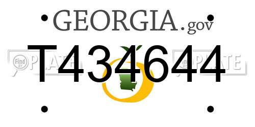 T434644 Georgia License Plate