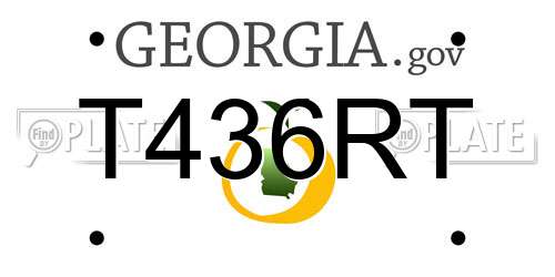 T436RT Georgia License Plate