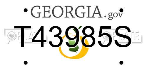 T43985S Georgia License Plate
