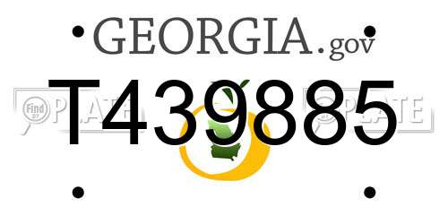 T439885 Georgia License Plate
