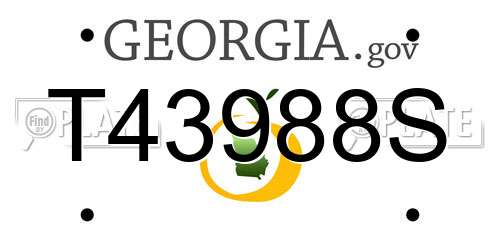 T43988S Georgia License Plate