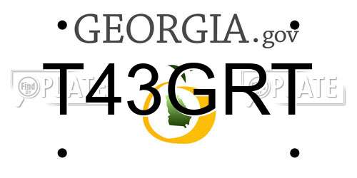 T43GRT Georgia License Plate