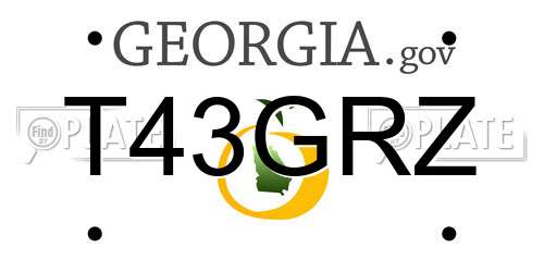 T43GRZ Georgia License Plate