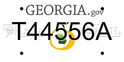 T44556A Georgia License Plate