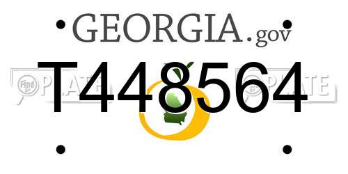T448564 Georgia License Plate