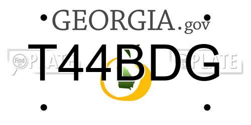 T44BDG Georgia License Plate