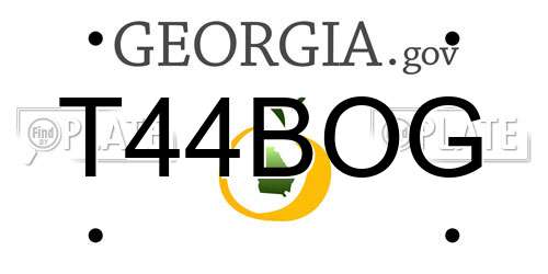 T44BOG Georgia License Plate