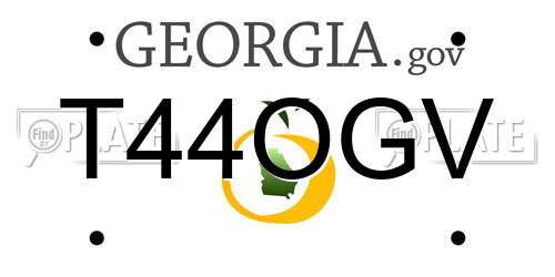 T44OGV Georgia License Plate