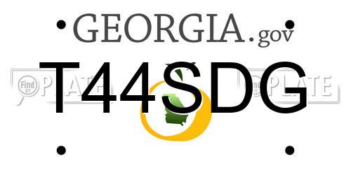T44SDG Georgia License Plate