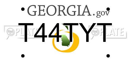 T44TYT Georgia License Plate