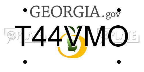 T44VMO Georgia License Plate