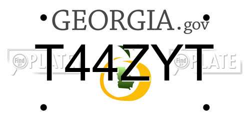 T44ZYT Georgia License Plate