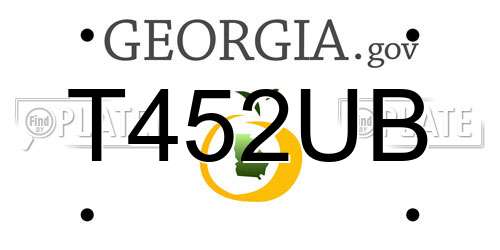 T452UB Georgia License Plate