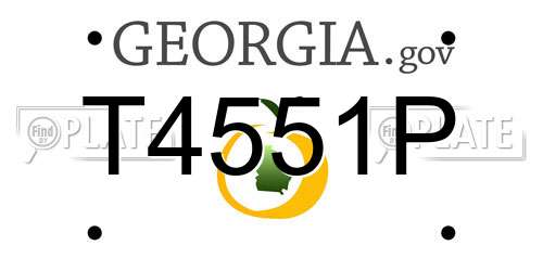 T4551P Georgia License Plate