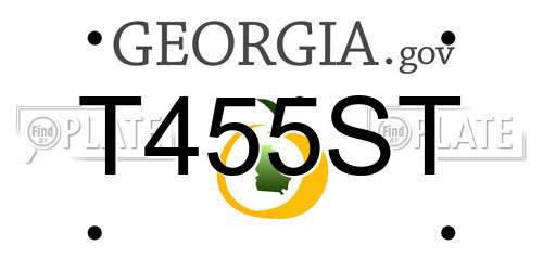 T455ST Georgia License Plate