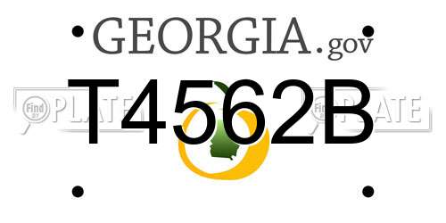 T4562B Georgia License Plate