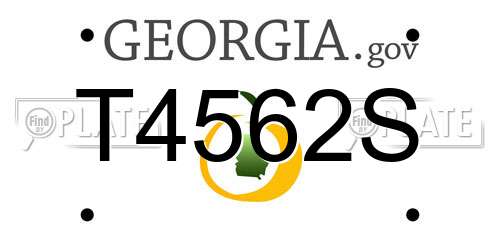 T4562S Georgia License Plate